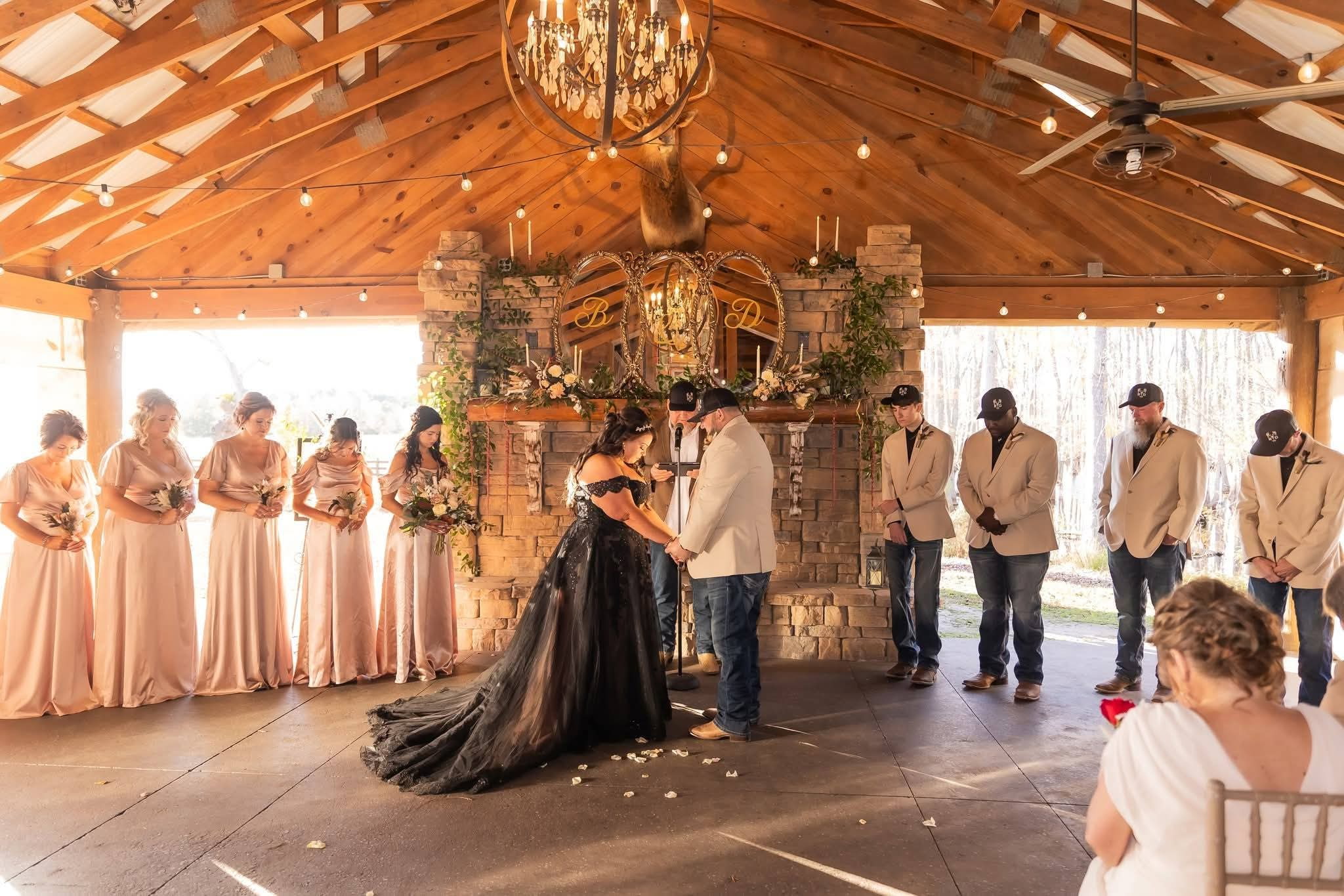 A wedding ceremony inside the WildHorse pavilion